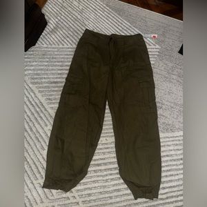 Olive green cargo joggers